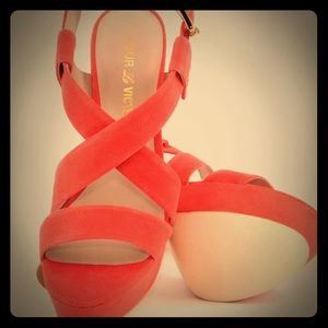 Gorgeous Coral Platform Sandals